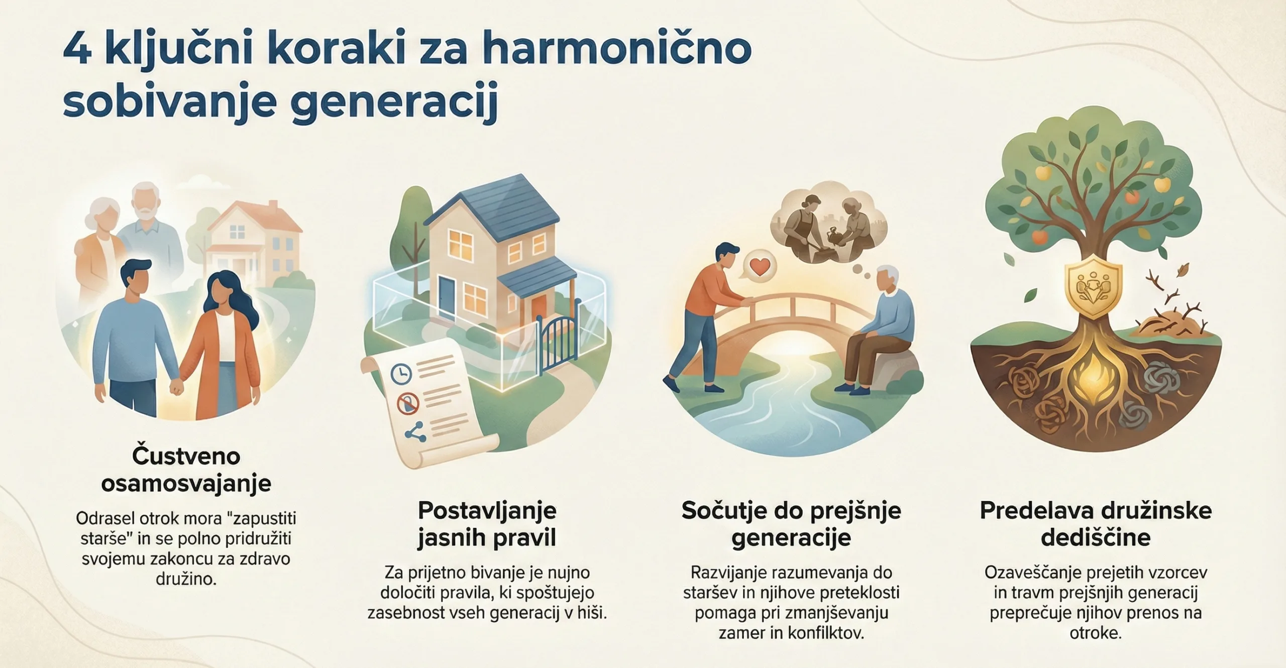 4 koraki za harmonično sobivanje generacij