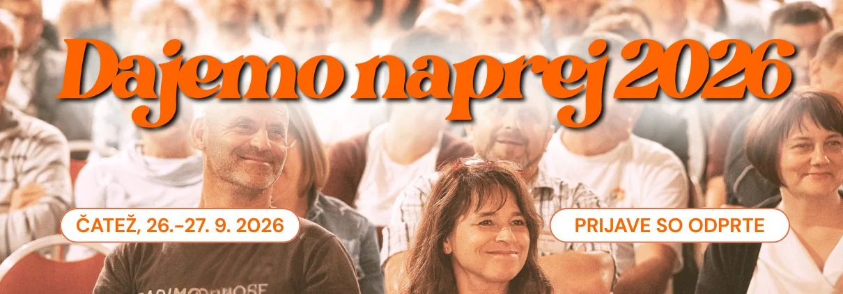 dajemo naprej 2026 banner z napisom