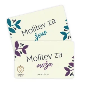 Dve kartici z molitvijo za moža in ženo