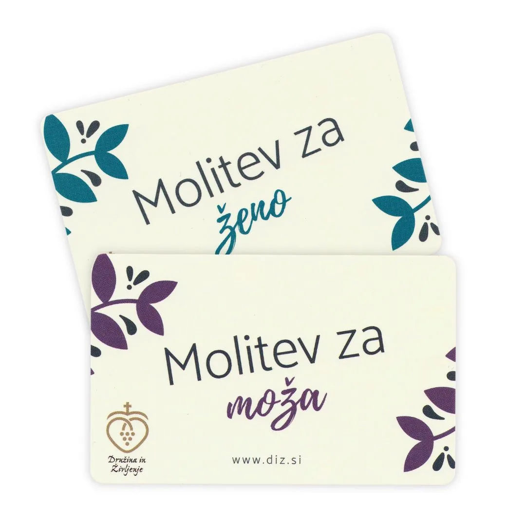 Dve kartici z molitvijo za moža in ženo